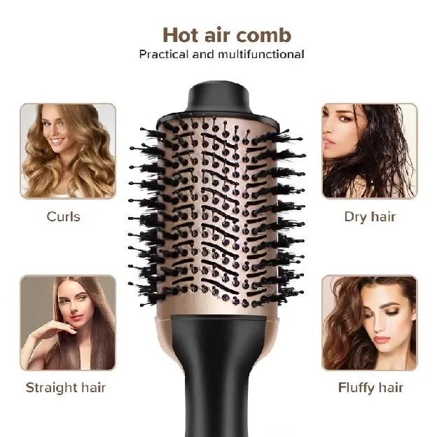 Ubeator Hot Air Brush Sisir Pengering Rambut Penjepit Rambut Panas Dingin Air Curling Iron 2 In 1 Pe