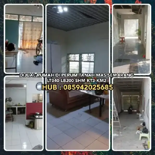 DIJUAL RUMAH DI PERUM TANAH MAS SEMARANG.LT340 LB200 SHM KT3 KM2.WA: 085942025685* 