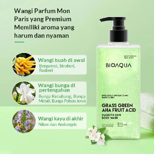 BIOAQUA Whitening Body Wash Sabun Mandi Cair 400ml Sabun Mandi Wangi Tahan Lama Wangi Tahan 24 Jam P