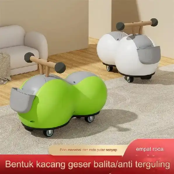 Bayi Musik Kacang Mobil Luge 1-2-3 Tahun Anak-anak Antiguling Ayunan Mobil Bayi Hadiah Ulang Tahun