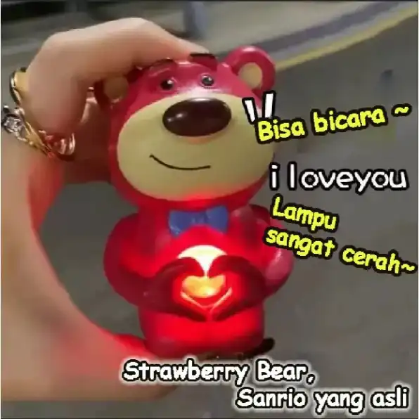 Boneka I Love You Cinnamoroll Melody Lotso Sanrio LED Night Light Gantungan kunci cinnamoroll Figure