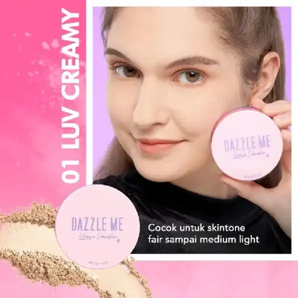 DAZZLE ME Always Setting Loose Powder | Soft Smooth Long Lasting Bedak Tabur