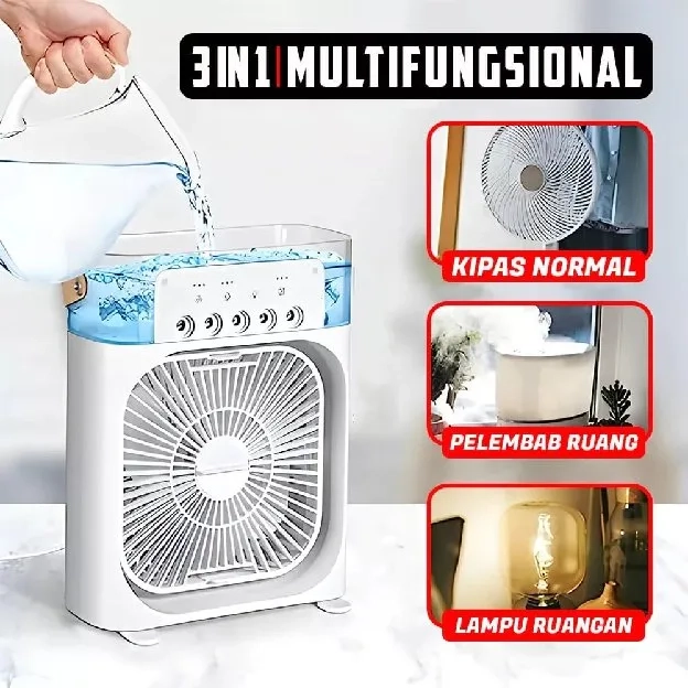 PROMO Ac Mini Humidifier Cooler Portable + Kipas Angin Pendingin Ruangan Mini