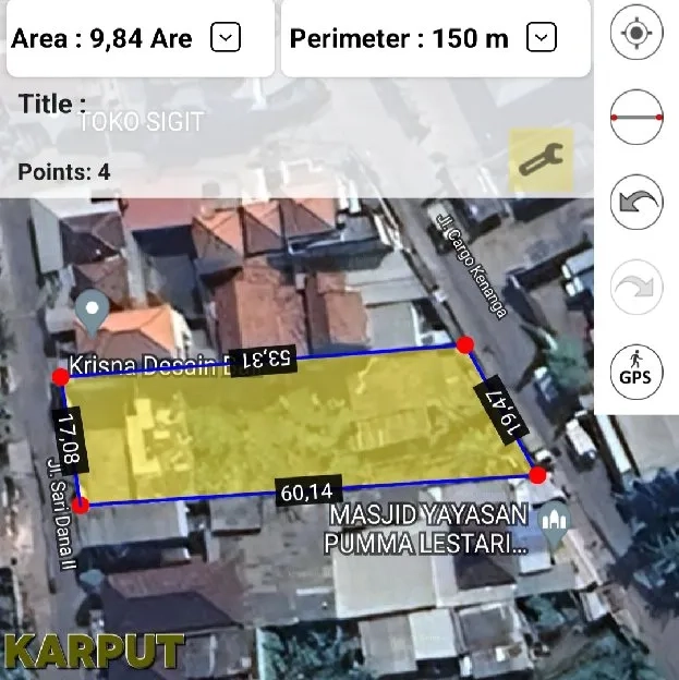 Dijual 9,84 are, Jl. Kargo Kenanga Sari Dana II Depan GOR Merpati Ubung Denpasar