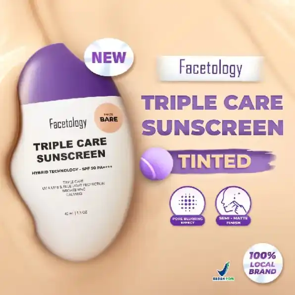 [NEW LAUNCH] Facetology Triple Care Sunscreen Tinted SPF 50 PA++++ 40ML