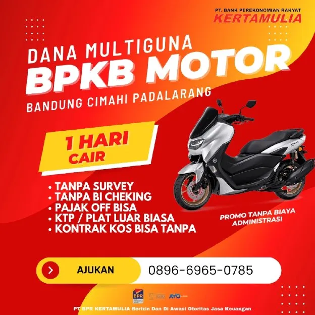 terima Gadai BPKB motor bandung Tanpa survey