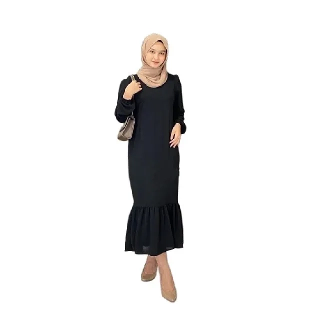 Siska Midi Dress Bahan Crinkle Ukuran S M L XL XXL XXXL Dress Type Duyung(Fishtail)