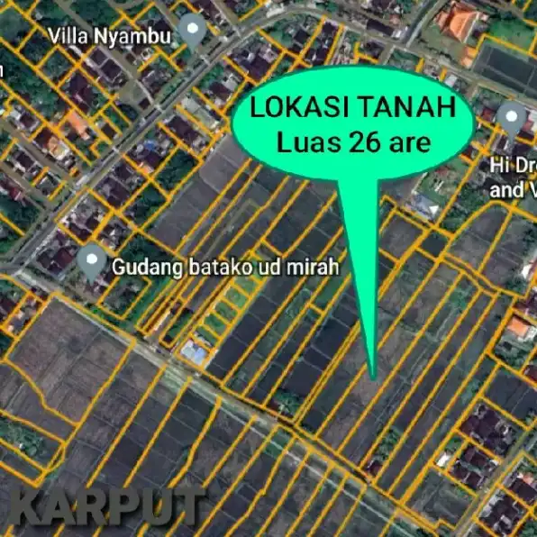 Dikontrakan 26,5 are, Jl. Desa Nyambu Kaba Kaba Kediri Tabanan