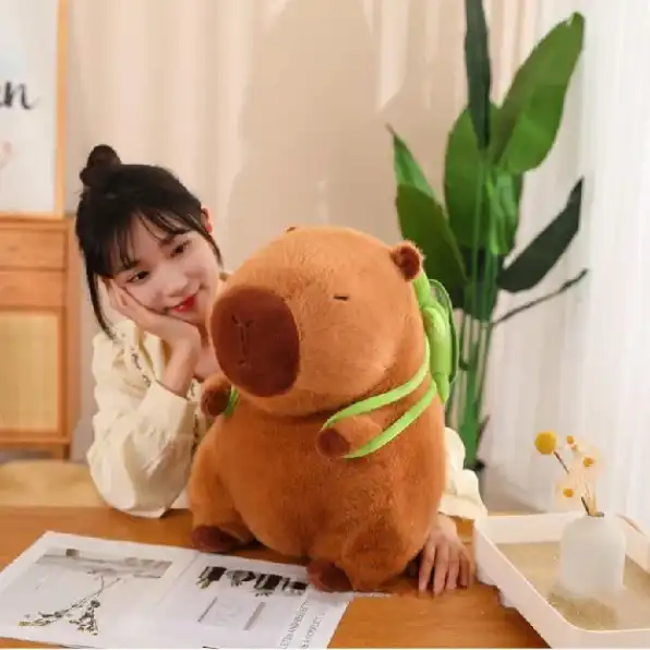 Capybarra Plush Doll Kawaii Capybara Stuffed Animals Capybara Tas Kura Kura Lucu dan Gemoy Hadiah Ul