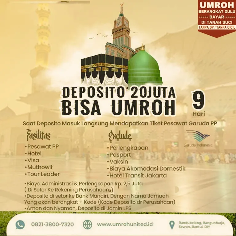 LEGAL,Travel Umroh & Haji Plus Juni 2025 Aceh Timur Pekanbaru Jogja UMROH UNITED BANGKALAN