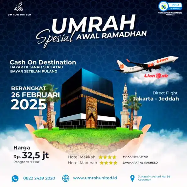 DEKAT KAKBAH, 0858-9587-9128 Biro Travel Umroh & Haji Plus Desember 2025 Indramayu Pekanbaru Jogja UMROH UNITED BANGKALAN