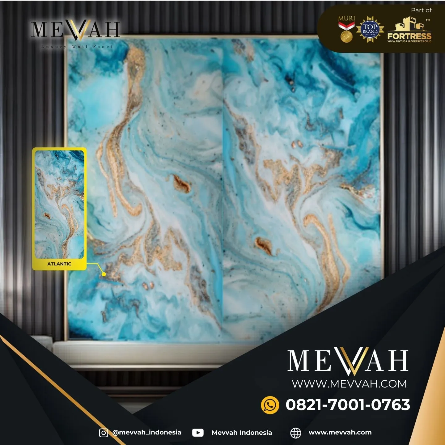 (MEVVAH) Wall Panel Dinding Marmer Biru Di Landak