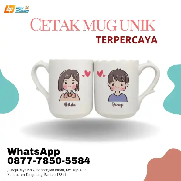 TERPERCAYA, Wa./Call 0877-7850-5584, Cetak mug unik,DI CILEDUG	TANGERANG