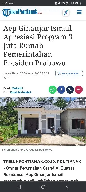 Kisah Aep Ginanjar Ismail, Kini Menjadi Developer Perumahan Terbaik di Kalimantan Barat
