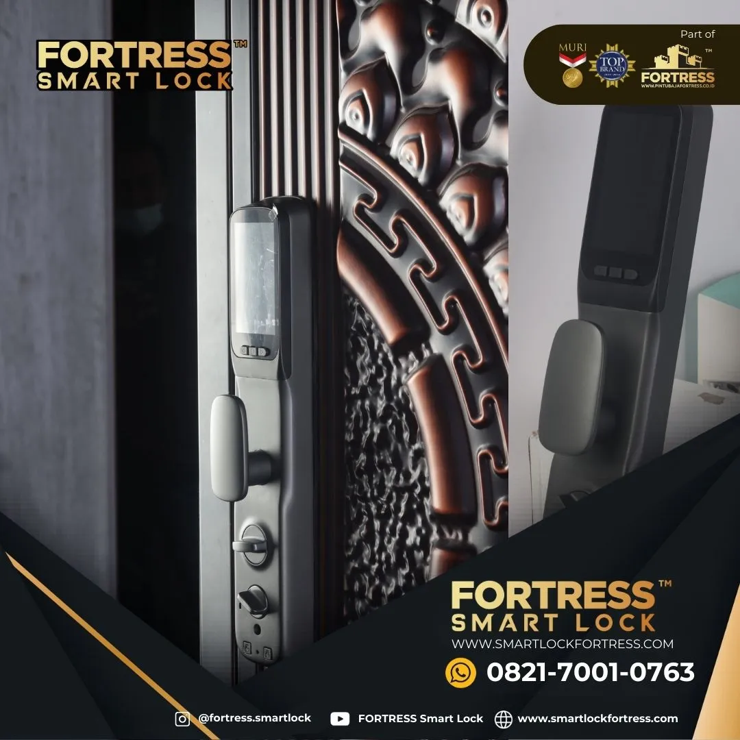 (FORTRESS) Smart Door Lock 3D Face Recognition Fingerprint Lock With Keypad Di Palu