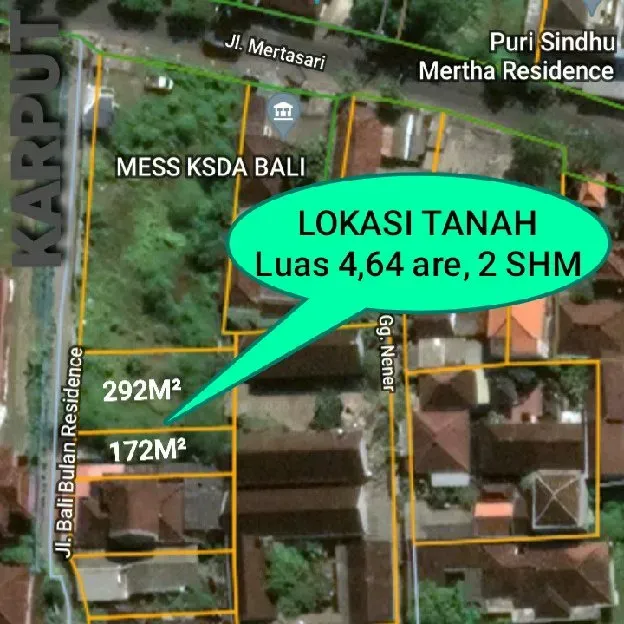Dijual 2,92 are, Jl. Mertasari Suwung Kangin Sidakarya Denpasar