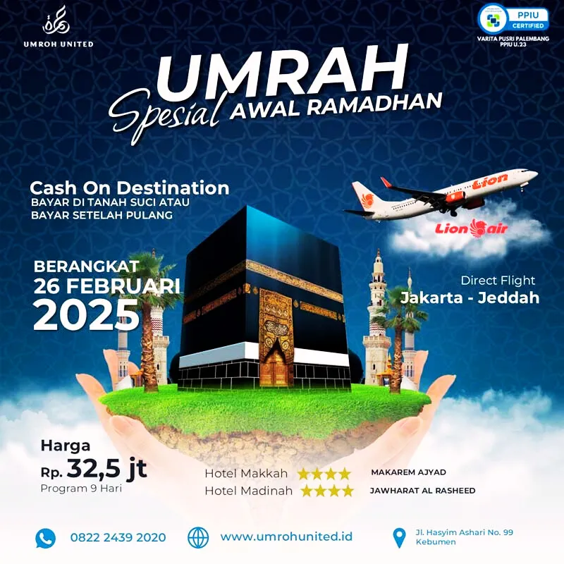 DEKAT MASJIDIL HARAM,  Paket Travel Umroh & Haji Plus September 2025 Dumai Padang Jogja UMROH UNITED BANGKALAN