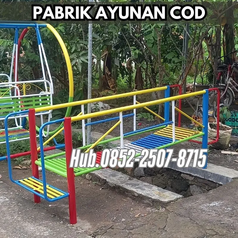 Hub 0852-2507-8715 PRODUKSI !! ayunan besi klasik Dan mainan playground outdoor Kec Margasari Tegal Bayar COD Free Ongkir