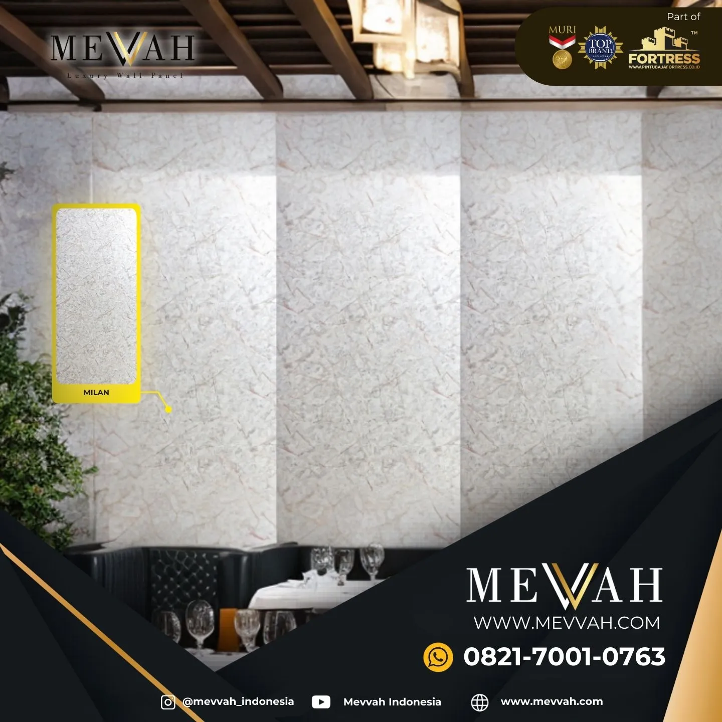 (MEVVAH) Wall Panel Marmer Pvc Putih Di Sekadau