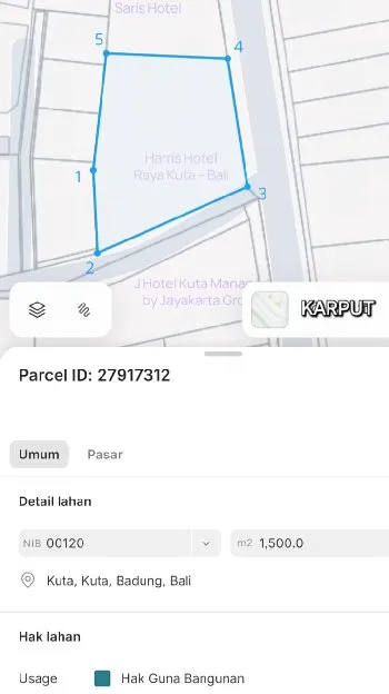 Dijual Eks Hotel Harris, Jl. Raya Tuban Raya Kuta Badung Bali