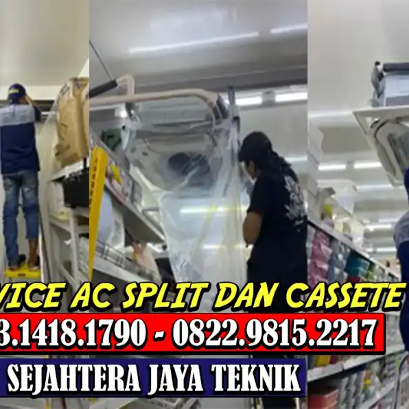 WA. 081314181790 - 082298152217 Jasa Cuci AC Cassete Depok Terdekat 24 Jam CV. Sejahtera Jaya Teknik