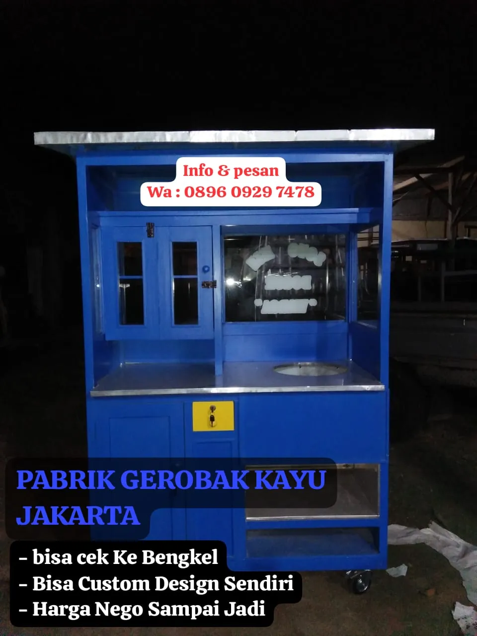 jual harga pabrik gerobak soto lamongan kudus mie bogor kayu besi murah terdekat cod jakarta bekasi