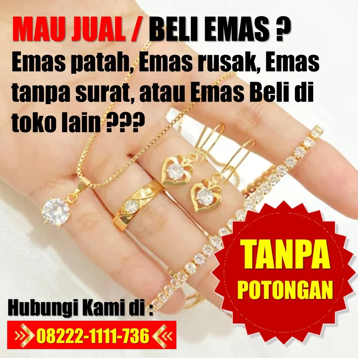 TANPA POTONGAN, Jual Beli Emas Cukim Buol