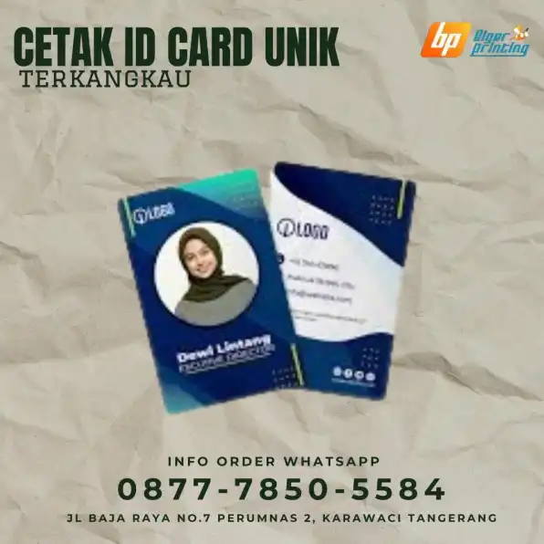 TERJANGKAU, Wa./Call 0877-7850-5584, Cetak Id Card Unik, di Batu ceper tangerang