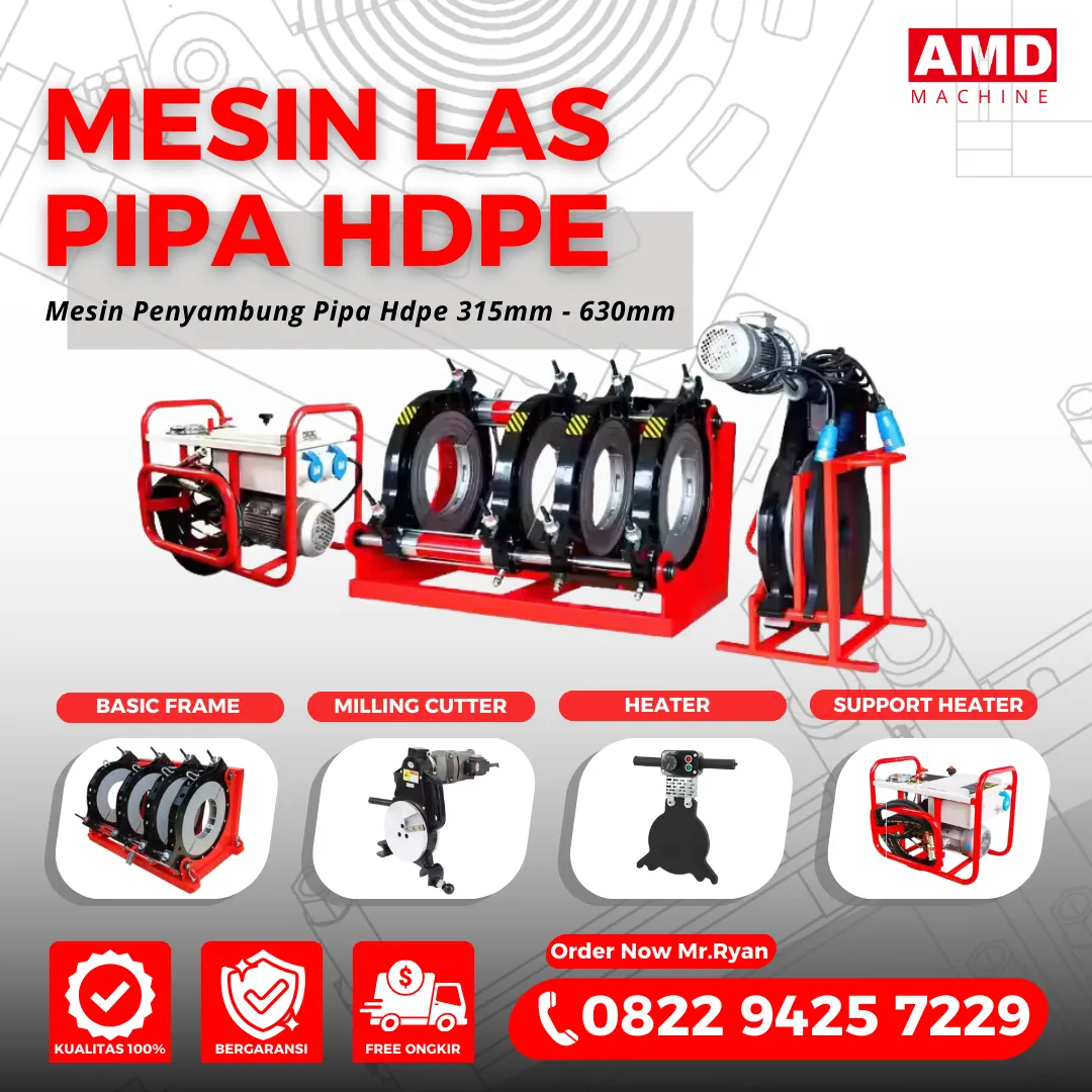 Mesin Penyambung Pipa Hdpe 630mm | Alat Las Pipa Hdpe Lengkap