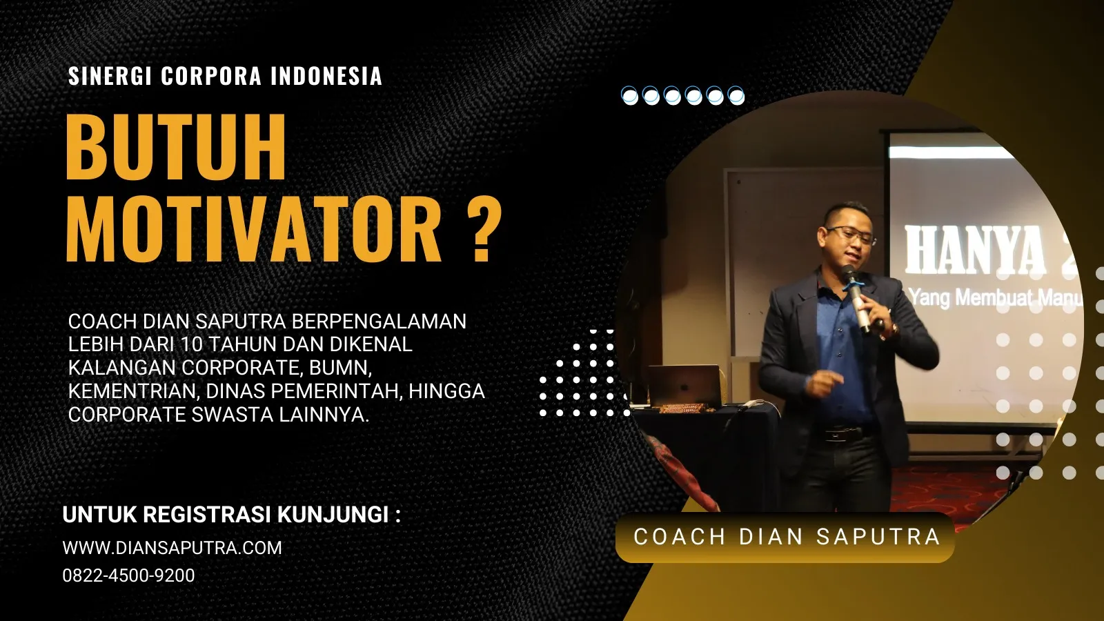 Pembicara Motivator Bantul, Terpercaya & Solutif, Dian Saputra