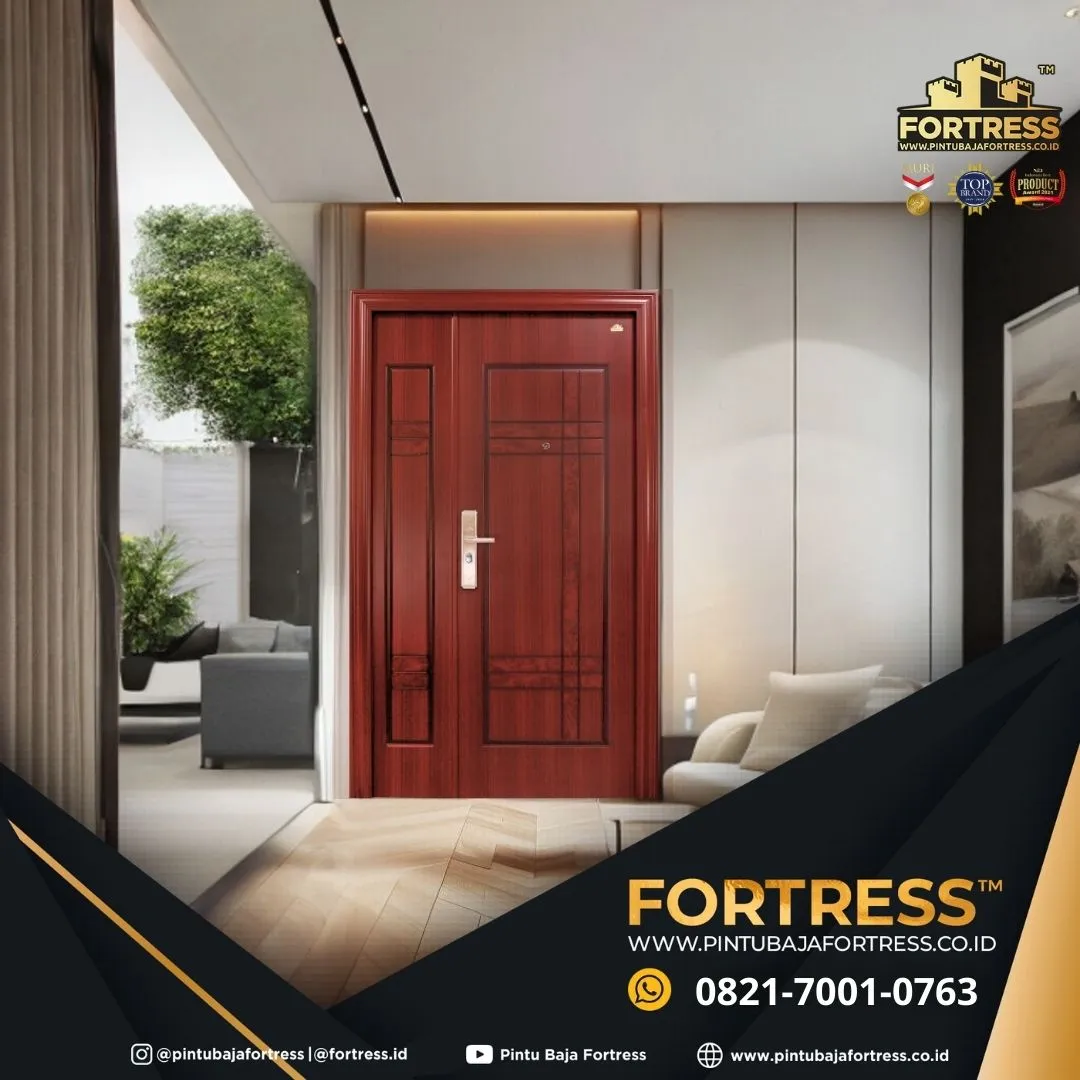 ESTETIK..!! WA 0821 7001 0763 (FORTRESS) Pintu Dari Baja Ringan Motif Kayu Di Cirebon