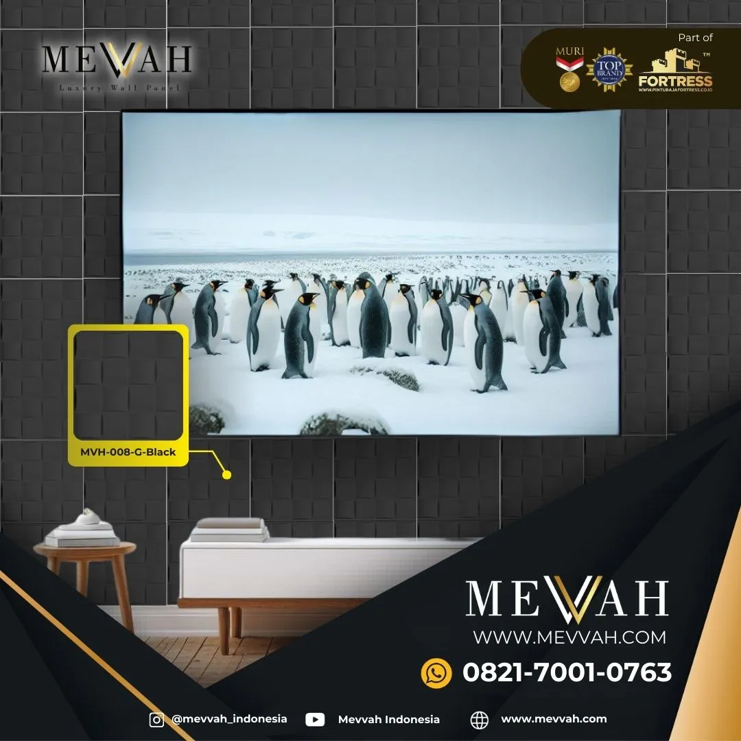 (MEVVAH) Wall Panel 3D Interior Pvc Kamar Tidur Black Di Ketapang