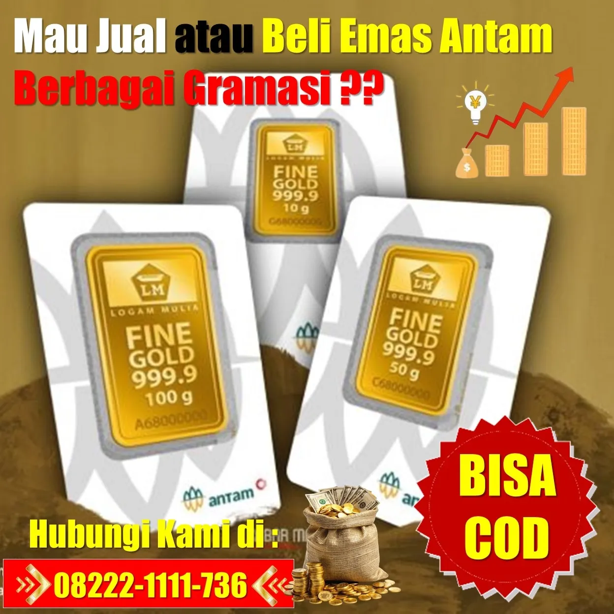 TANPA POTONGAN, Harga Buyback Emas Antam Plered