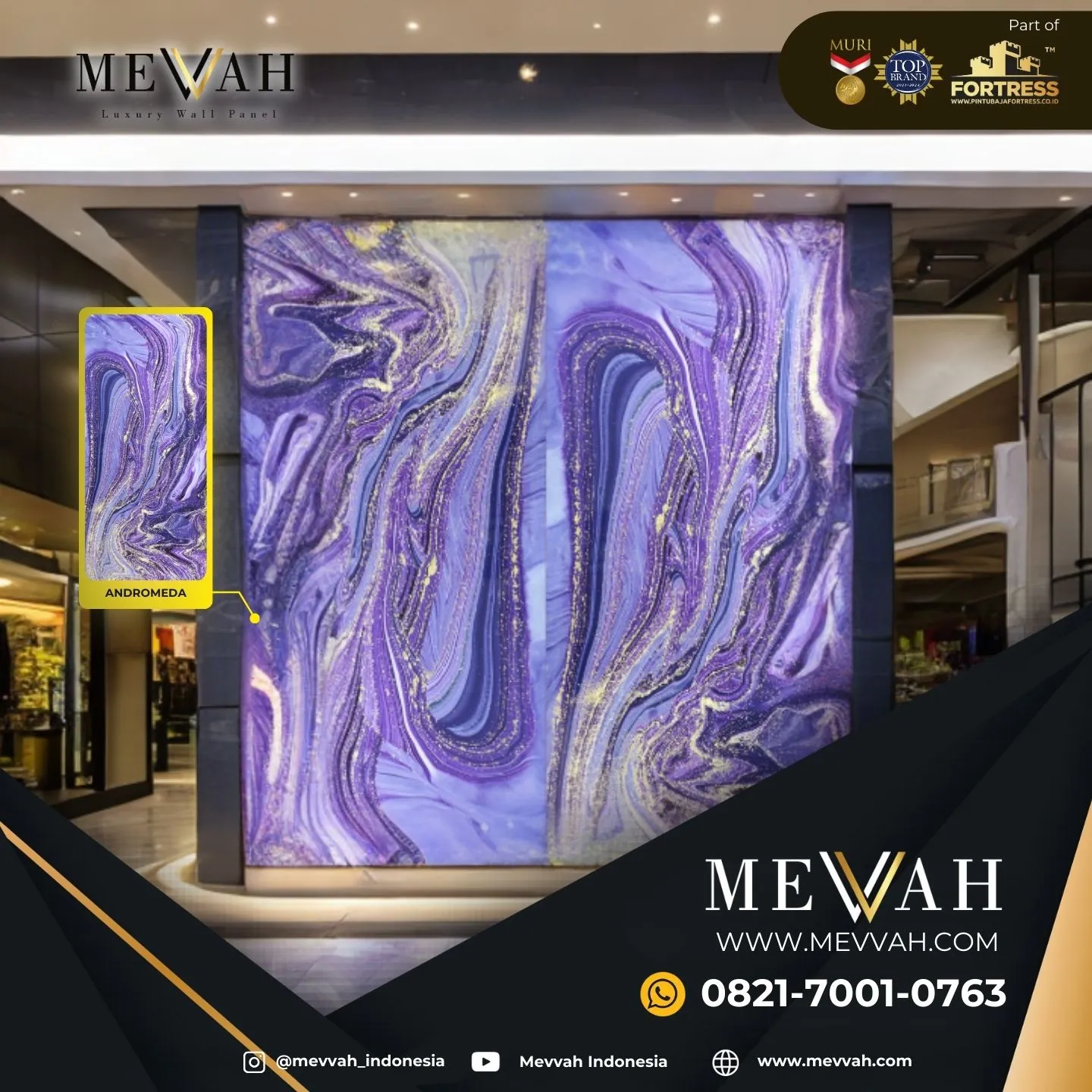 (MEVVAH) Wall Pvc Marble Panel Ungu Di Sanggau