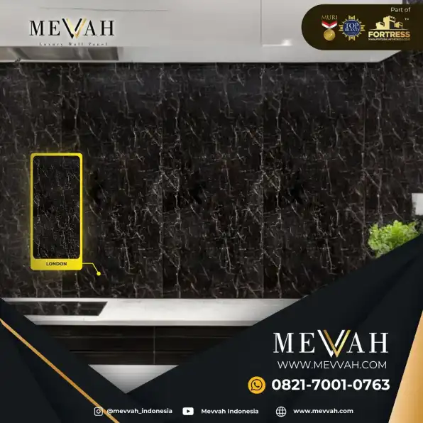 (MEVVAH) Wall Panel Dinding Motif Marmer Hitam Di Kubu Raya