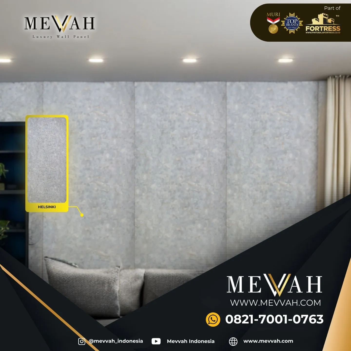 (MEVVAH) Pvc Wall Panel Marble Design Abu Abu Di Sekadau