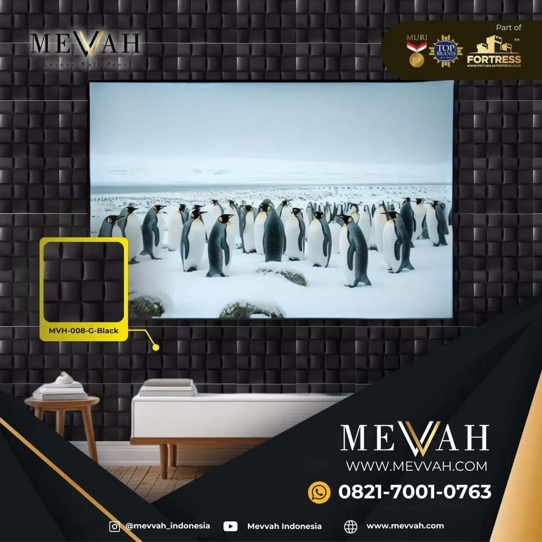 (MEVVAH) Wall Panel Decoration 3D Pvc Kamar Tidur Black Di Kayong Utara