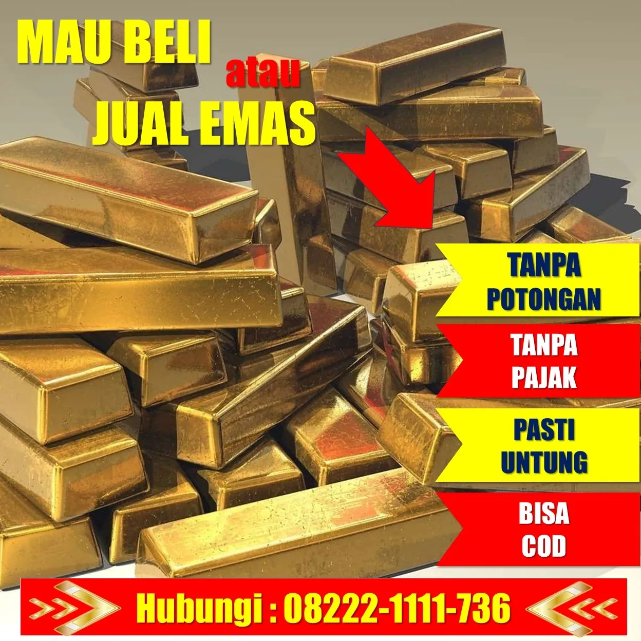 TANPA POTONGAN, Harga Jual Beli Emas Murni 1 Gram Indonesia