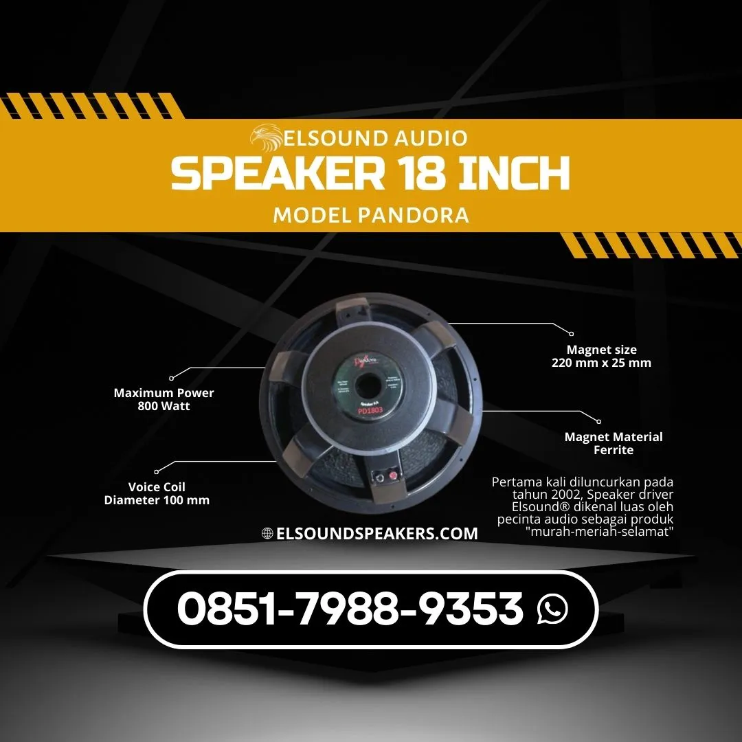 Speaker 18 Inch Elsound Audio di Jakasampurna Bekasi