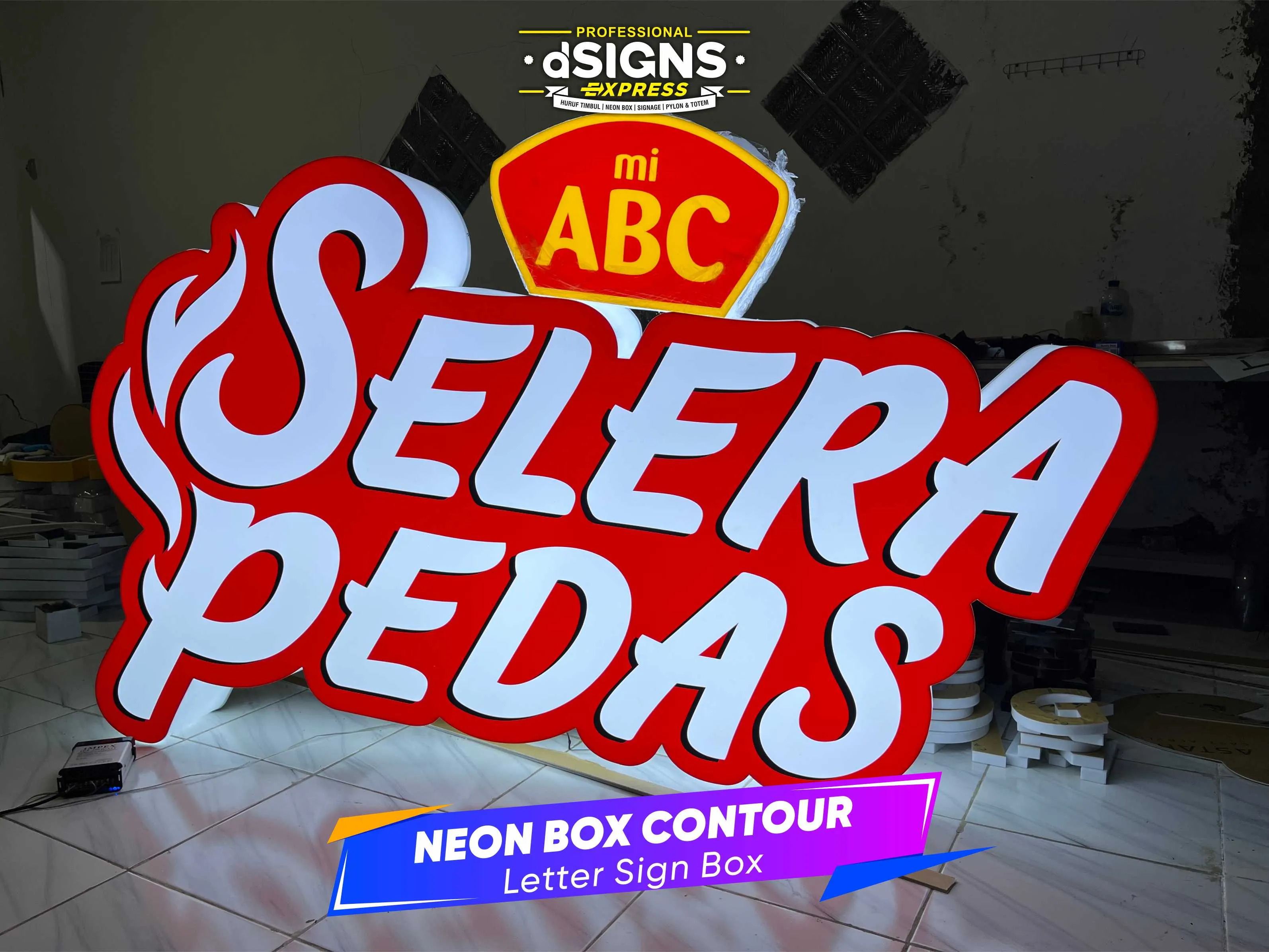 Neon Box Contour - Letter Sign Akrilik - Logo ABC SELERA PEDAS