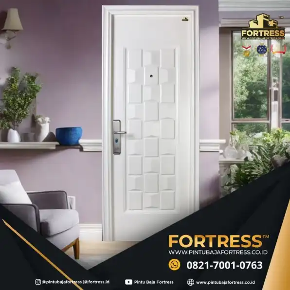 UNGGUL..!! WA 0821 7001 0763 (FORTRESS) Pintu Besi Minimalis 1 Pintu Motif Kayu Di Cirebon