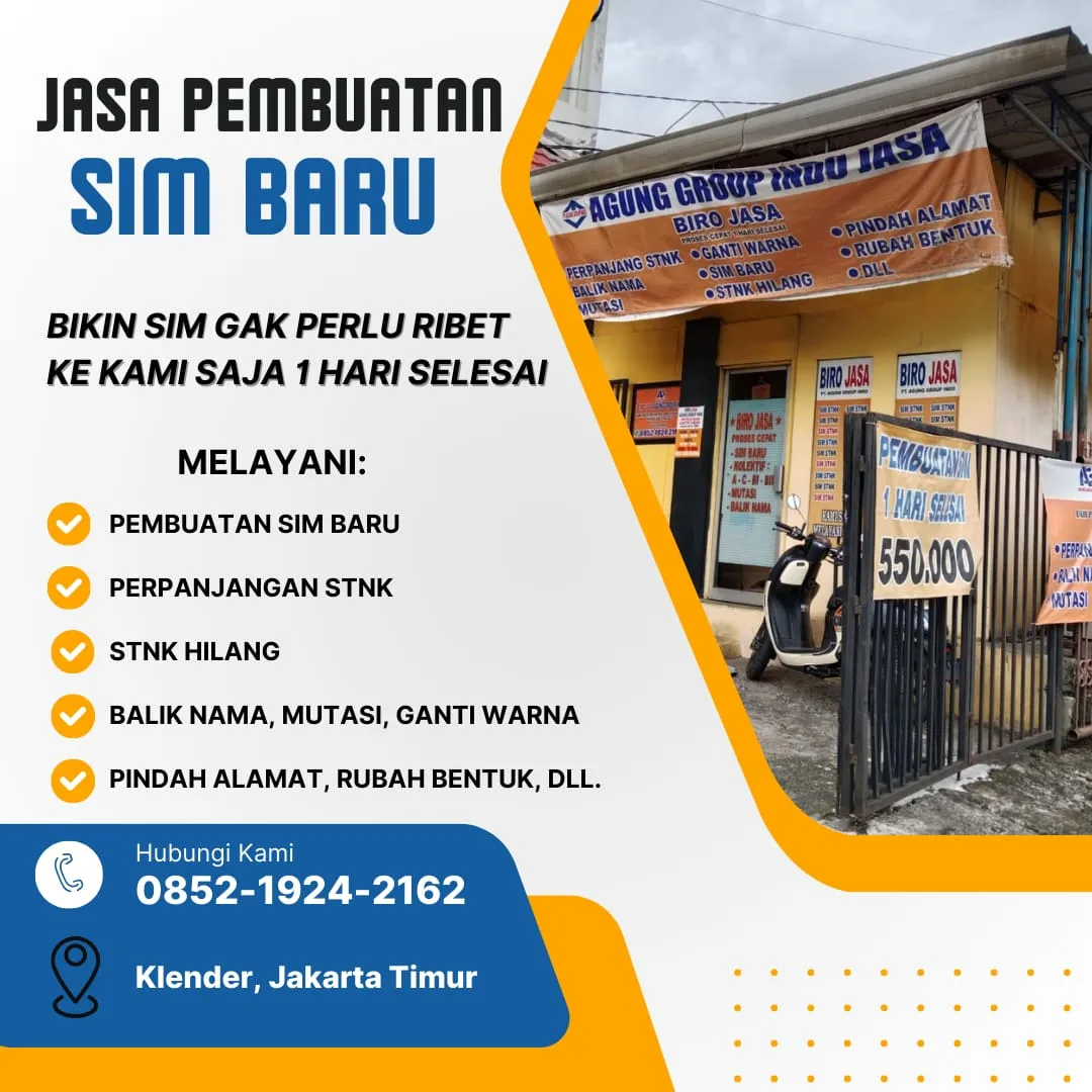 REKOMENDASI, WA 0852-1924-2162, Jasa Perpanjang Sim C Bekasi, Jasa Stnk Motor Hilang Jakarta