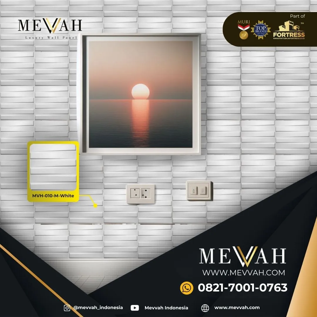 (MEVVAH) Wall Panel Decoration 3D Pvc Ruang Tamu White Di Sanggau