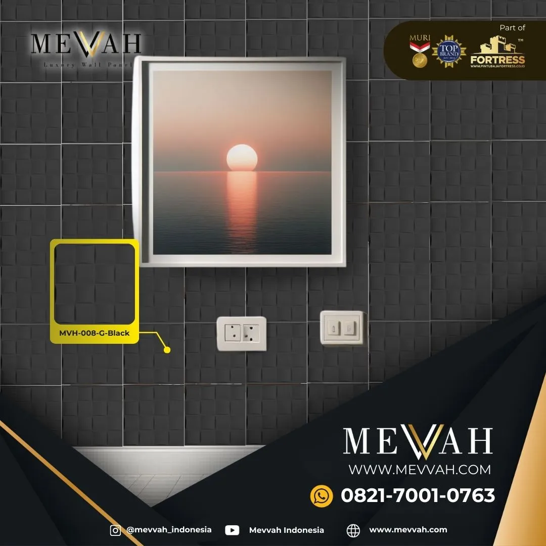 (MEVVAH) Wall Panel 3D Model Pvc Ruang Tamu Black Di Singkawang