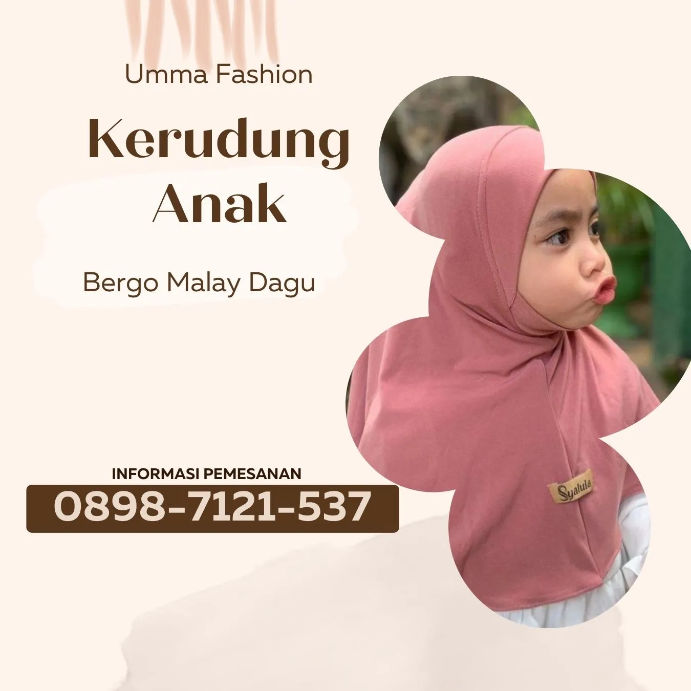 Kerudung Anak Bergo | Umma Fashion | di Karanganyar Bandung