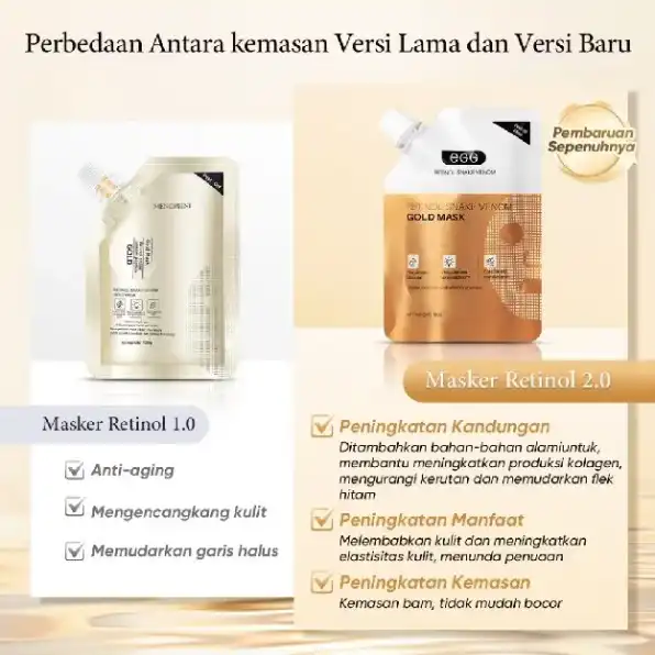 EGG - [BPOM] Masker Retinol Emas Anti Aging Mengencangkan Kulit - Mencerahkan Wajah - Mengurangi Ker