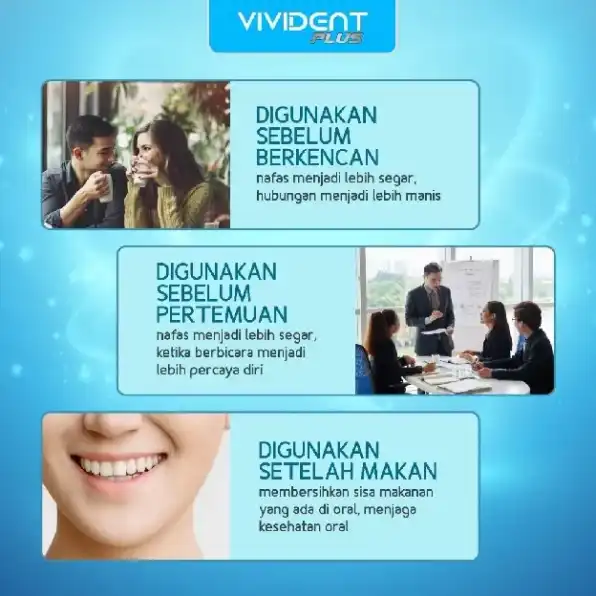 Vivident Mouth Wash - Penghilang Bau Mulut & Plak Gigi - Mencerahkan Gigi | Original