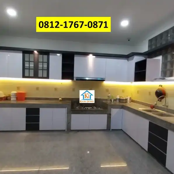 Jasa kitchen set minimalis hpl Surabaya Kaloka Interior