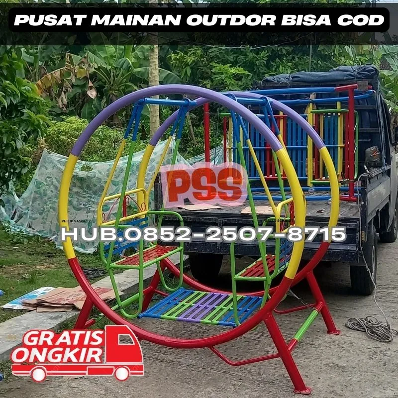 Inspirasi ayunan besi bulat Dan mainan outdoor untuk tk Kec Manggis Karangasem bali