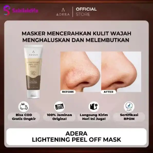 Adera Lightening Peel Of Mask With Chocolate & Niacinamide Mencerahkan Dan Mengangkat Sel Kulit Mati